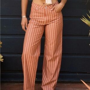 Brixton Striped Coral Wide Leg Pants